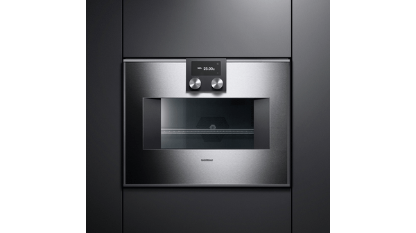 400 series Built-in compact oven with microwave function 60 x 45 cm Door hinge: Right, Stainless steel behind glass BM450110 BM450110-4