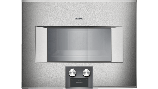 400 series Built-in compact oven with steam function 60 x 45 cm Door hinge: Right, Stainless steel behind glass BS454110 BS454110-2