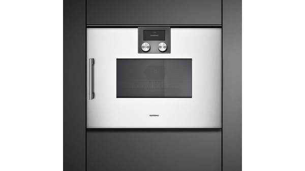 200 series Built-in compact oven with microwave function 60 x 45 cm Door hinge: Right, Gaggenau Silver BMP250130 BMP250130-4