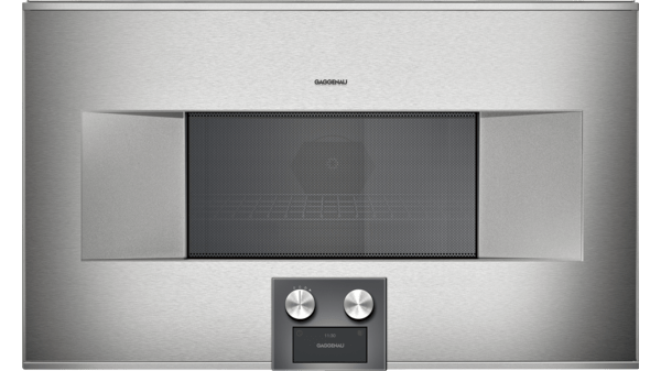 400 series Combi-microwave oven 76 x 45 cm Door hinge: Left, Stainless steel behind glass BM485110 BM485110-1