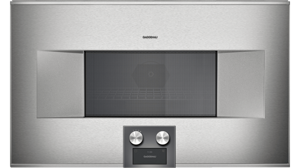 400 series Built-in Compact Microwave Oven 76 x 45 cm Door hinge: Left, Stainless steel behind glass BM485110 BM485110-2