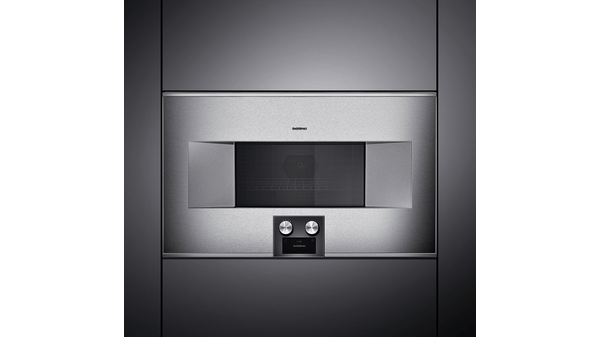 400 series built-in compact oven with microwave function 76 x 45 cm Door hinge: Right, Stainless steel behind glass BM484110 BM484110-5