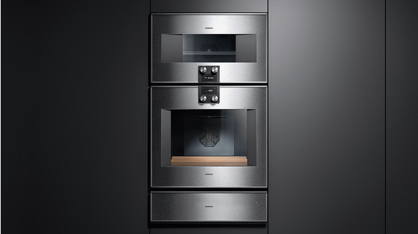400 series Combi-microwave oven 76 x 45 cm Door hinge: Right, Stainless steel behind glass BM484110 BM484110-2
