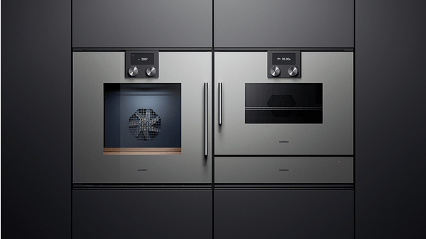 200 series built-in compact oven with microwave function 60 x 45 cm Door hinge: Right, Gaggenau Anthracite BMP250100 BMP250100-6