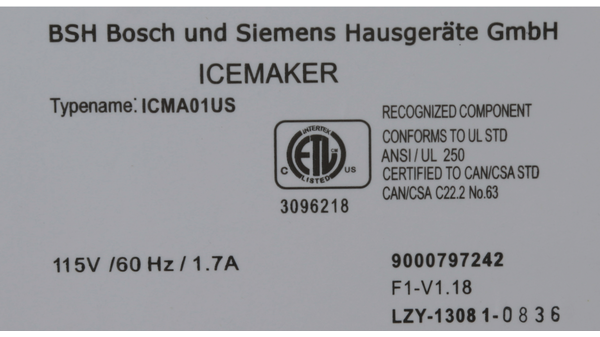 Ice maker ice maker complete with new motor + new SW + sticker (US) for freezer with 2 valve - improved parameter for IM setting 00702092 00702092-4