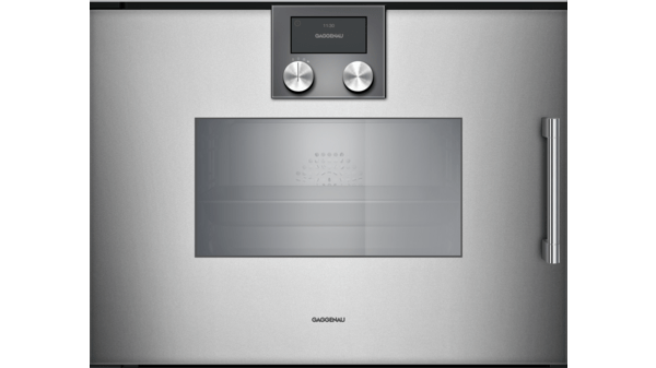 200 Series Built-in compact oven with steam function 60 x 45 cm Door hinge: Left, Metallic BSP271111 BSP271111-1